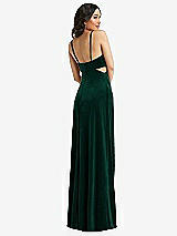 Rear View Thumbnail - Evergreen Spaghetti Strap Cutout Midriff Velvet Maxi Dress