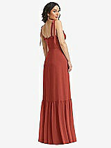 Rear View Thumbnail - Amber Sunset Tie-Shoulder Corset Bodice Ruffle-Hem Maxi Dress