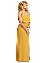 Alt View 4 Thumbnail - NYC Yellow Strapless Overlay Bodice Crepe Maxi Dress with Front Slit