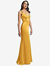 Side View Thumbnail - NYC Yellow Framed Bodice Criss Criss Open Back A-Line Maxi Dress
