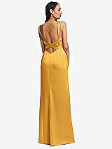 Rear View Thumbnail - NYC Yellow Framed Bodice Criss Criss Open Back A-Line Maxi Dress