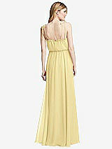 Rear View Thumbnail - Pale Yellow Skinny Tie-Shoulder Ruffle-Trimmed Blouson Maxi Dress