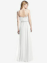 Rear View Thumbnail - White Skinny Tie-Shoulder Ruffle-Trimmed Blouson Maxi Dress