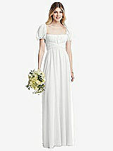 Alt View 1 Thumbnail - White Regency Empire Waist Puff Sleeve Chiffon Maxi Dress