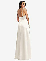Rear View Thumbnail - Ivory Adjustable Strap Faux Wrap Maxi Dress with Covered Button Details