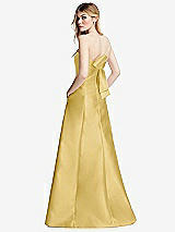 Side View Thumbnail - Maize Strapless A-line Satin Gown with Modern Bow Detail