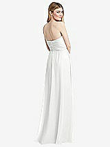 Rear View Thumbnail - White Shirred Bodice Strapless Chiffon Maxi Dress with Optional Straps