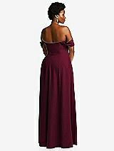 Alt View 4 Thumbnail - Cabernet Off-the-Shoulder Pleated Cap Sleeve A-line Maxi Dress