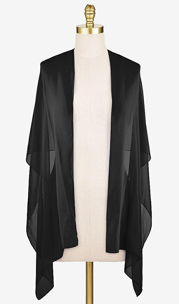 Front View - Black Sheer Crepe Stole