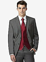Front View Thumbnail - Claret Classic Yarn-Dyed Tuxedo Vest by After Six
