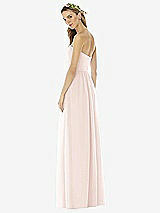 Rear View Thumbnail - Blush Strapless Draped Bodice Maxi Dress with Front Slits