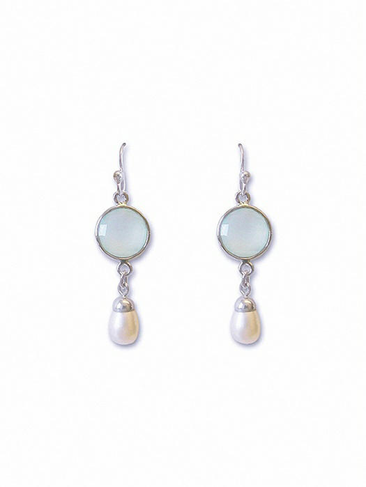 Pearly Aqua Chandelier Earrings