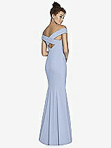 Front View Thumbnail - Sky Blue Off-the-Shoulder Criss Cross Back Trumpet Gown