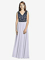 Front View Thumbnail - Silver Dove & Midnight Navy Dessy Collection Junior Bridesmaid Dress JR542
