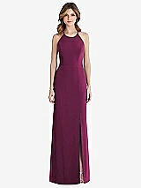 Front View Thumbnail - Ruby Criss Cross Open-Back Chiffon Trumpet Gown