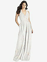 Front View Thumbnail - Spring Fling V-Neck Backless Pleated Front Jumpsuit - Arielle