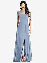 Front View Thumbnail - Cloudy Tie-Shoulder Chiffon Maxi Dress with Front Slit