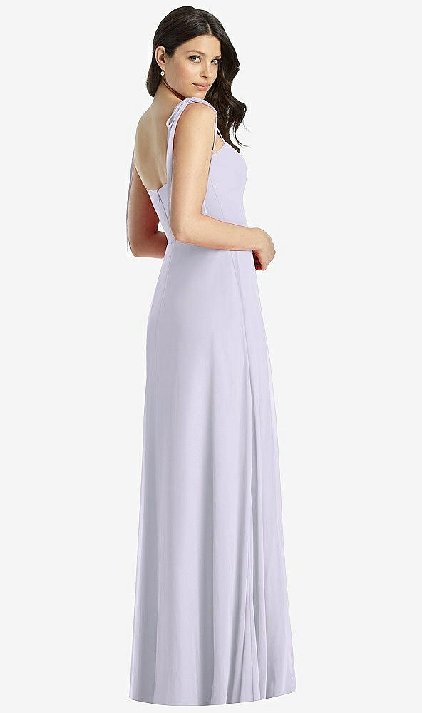 Back View - Silver Dove Tie-Shoulder Chiffon Maxi Dress with Front Slit