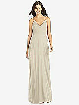 Front View Thumbnail - Champagne Criss Cross Back A-Line Maxi Dress