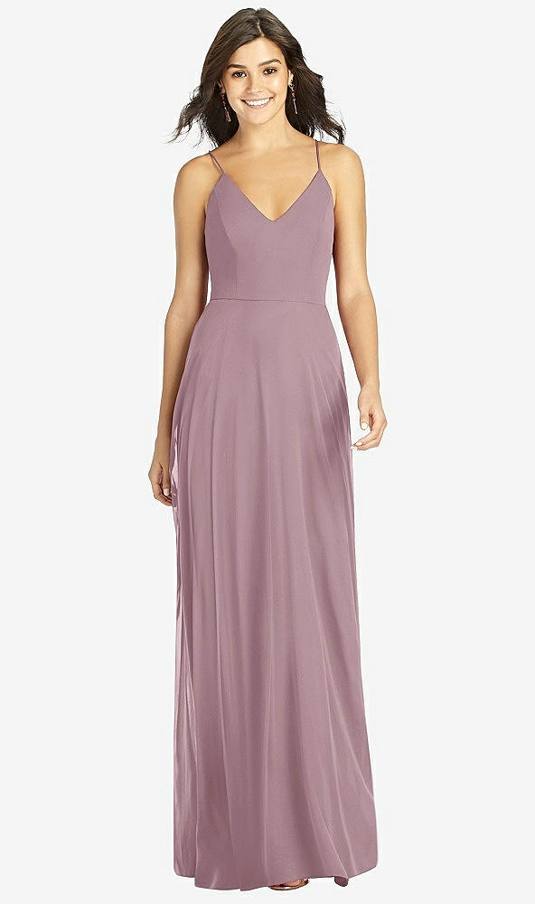 Front View - Dusty Rose Criss Cross Back A-Line Maxi Dress
