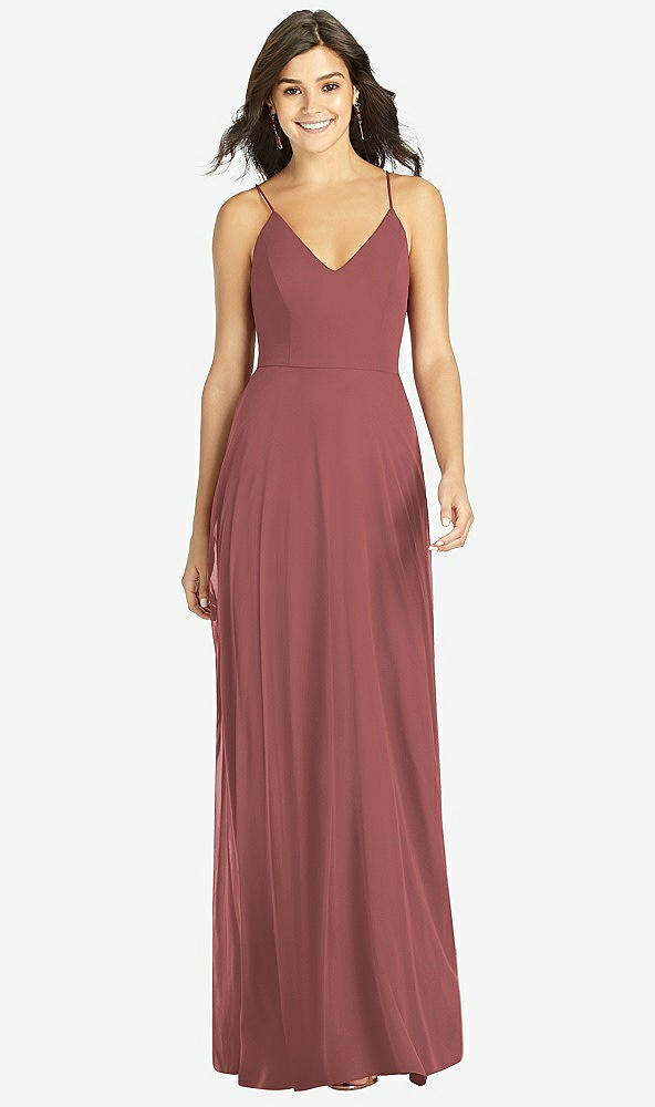 Front View - English Rose Criss Cross Back A-Line Maxi Dress