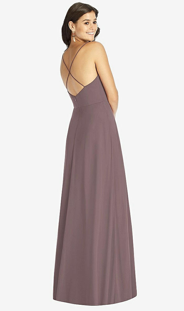Back View - French Truffle Criss Cross Back A-Line Maxi Dress