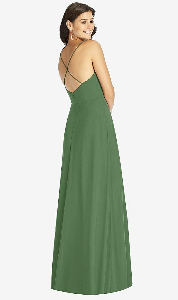 Back View - Vineyard Green Criss Cross Back A-Line Maxi Dress