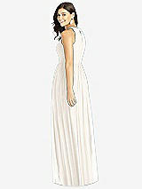 Rear View Thumbnail - Ivory Shirred Skirt Halter Dress with Front Slit
