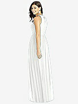 Rear View Thumbnail - White Shirred Skirt Halter Dress with Front Slit