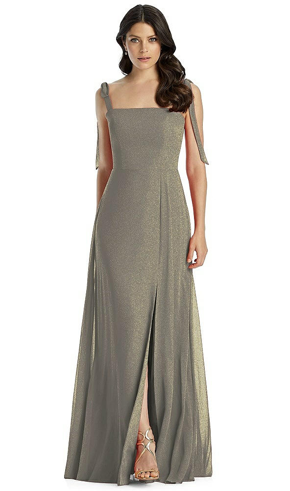 Front View - Mocha Gold Dessy Shimmer Bridesmaid Dress 3042LS