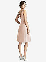 Rear View Thumbnail - Cameo V-Neck Pleated Skirt Cocktail Dress with Pockets