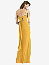 Rear View Thumbnail - NYC Yellow Tie-Back Cutout Trumpet Gown with Front Slit