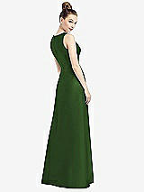 Rear View Thumbnail - Celtic Sleeveless V-Neck Satin Dress with Pockets