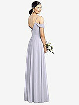 Rear View Thumbnail - Silver Dove Cold-Shoulder V-Back Chiffon Maxi Dress