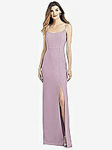 Alt View 1 Thumbnail - Suede Rose Spaghetti Strap V-Back Crepe Gown with Front Slit