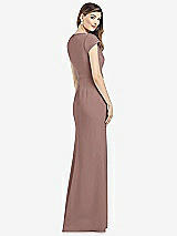 Rear View Thumbnail - Sienna Cap Sleeve A-line Crepe Gown with Pockets