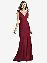 Front View Thumbnail - Burgundy Sleeveless Seamed Bodice Trumpet Gown