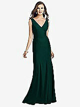 Front View Thumbnail - Evergreen Sleeveless Seamed Bodice Trumpet Gown