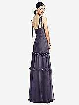 Rear View Thumbnail - Stormy Bowed Tie-Shoulder Chiffon Dress with Tiered Ruffle Skirt