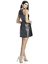 Rear View Thumbnail - Heaven Metallic Halter Cocktail Dress with Pockets