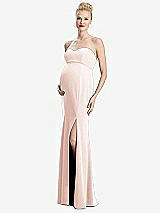 Front View Thumbnail - Blush Strapless Crepe Maternity Dress with Trumpet Skirt