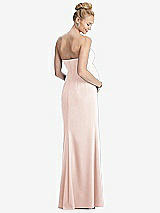 Rear View Thumbnail - Blush Strapless Crepe Maternity Dress with Trumpet Skirt