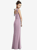 Rear View Thumbnail - Suede Rose Flat Tie-Shoulder Juniors Dress with Trumpet Skirt