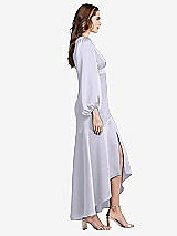 Side View Thumbnail - Silver Dove Puff Sleeve Asymmetrical Drop Waist High-Low Slip Dress - Teagan