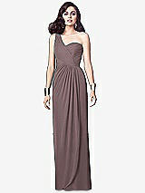 Alt View 1 Thumbnail - French Truffle One-Shoulder Draped Maxi Dress with Front Slit - Aeryn
