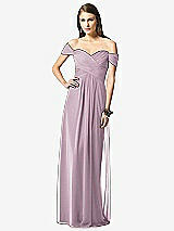 Front View Thumbnail - Suede Rose Off-the-Shoulder Ruched Chiffon Maxi Dress - Alessia