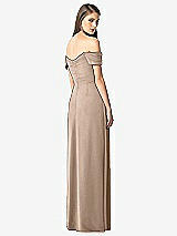 Rear View Thumbnail - Topaz Off-the-Shoulder Ruched Chiffon Maxi Dress - Alessia