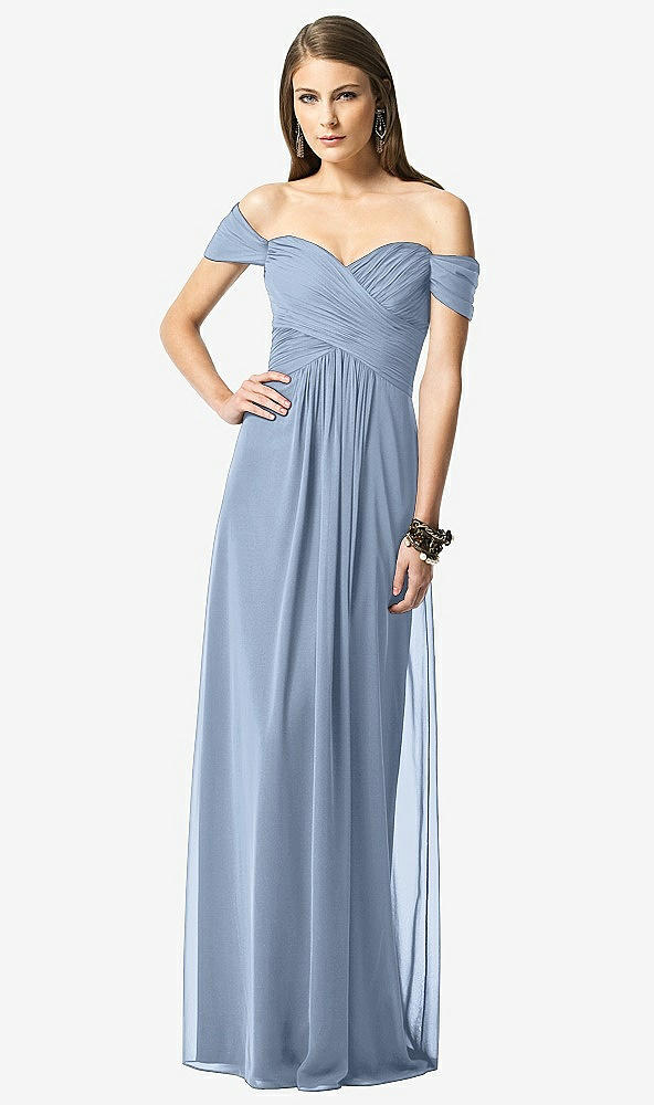 Front View - Cloudy Off-the-Shoulder Ruched Chiffon Maxi Dress - Alessia
