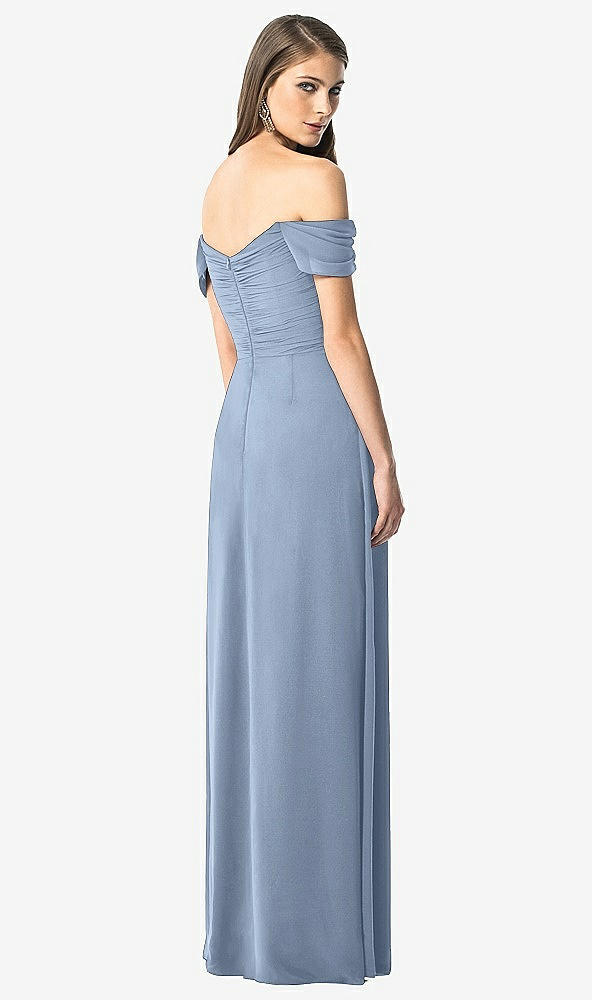 Back View - Cloudy Off-the-Shoulder Ruched Chiffon Maxi Dress - Alessia
