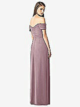 Rear View Thumbnail - Dusty Rose Off-the-Shoulder Ruched Chiffon Maxi Dress - Alessia
